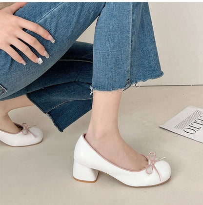 Pale Round Toe Shoes-Luxandluxy