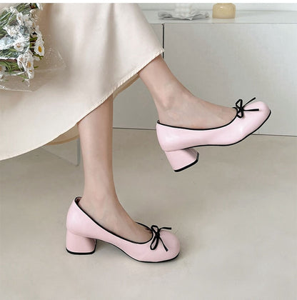 Pale Round Toe Shoes-Luxandluxy