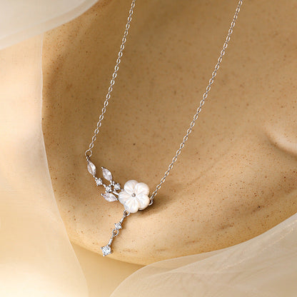 Pearl Cherry Blossom Necklace-Luxandluxy