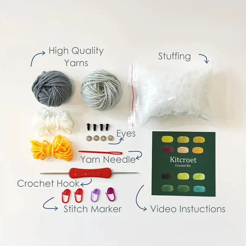 Penguin Crochet DIY Kit with Tutorials-Luxandluxy