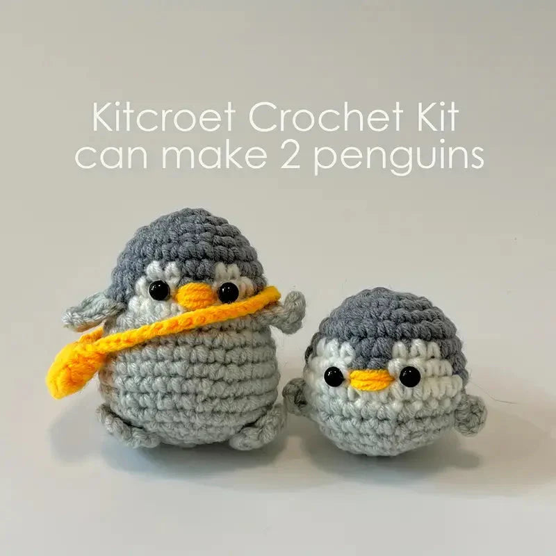 Penguin Crochet DIY Kit with Tutorials-Luxandluxy