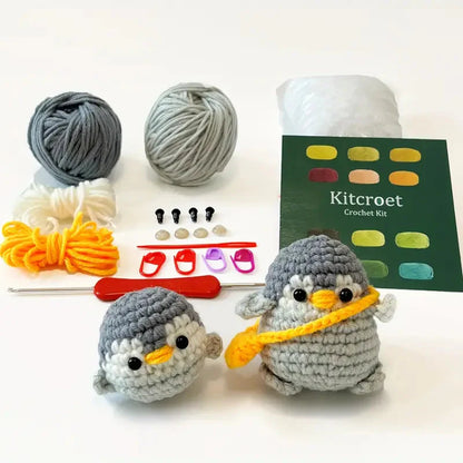 Penguin Crochet DIY Kit with Tutorials-Luxandluxy