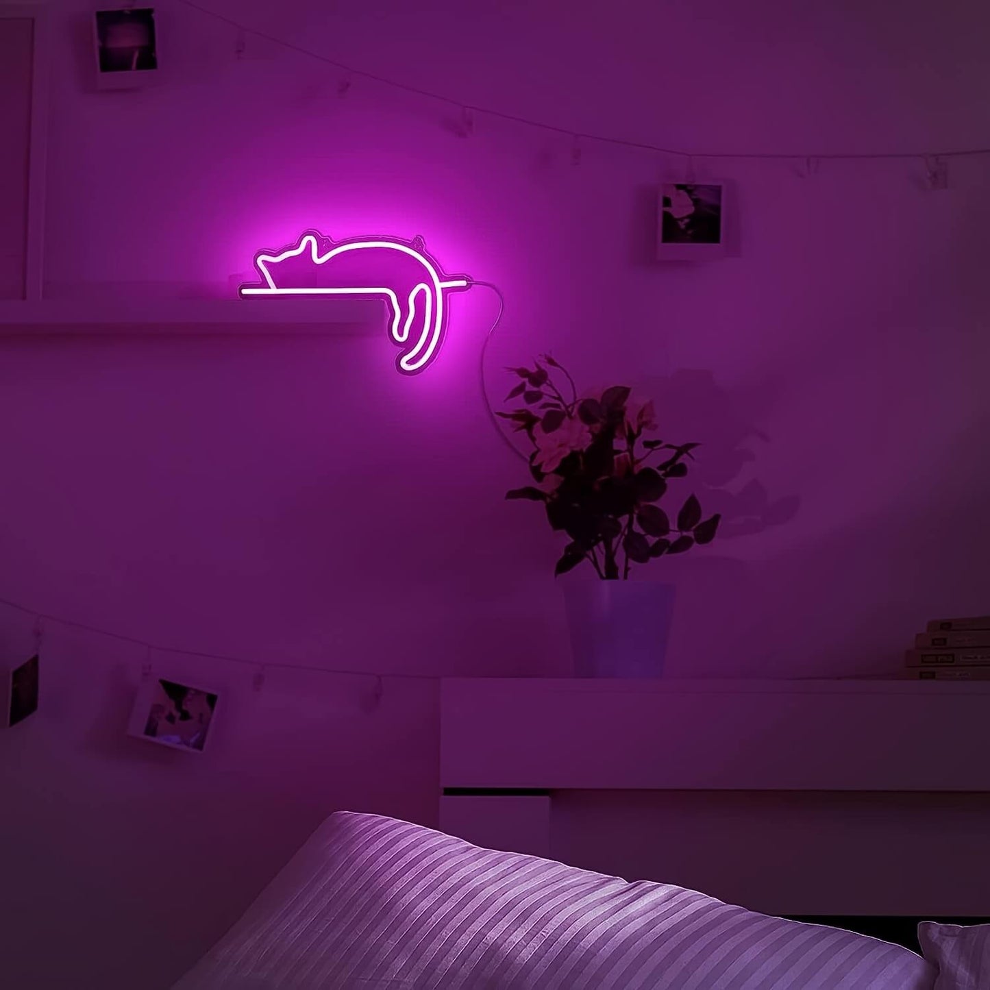 Pink Neon Cat Shaped Lights-Luxandluxy