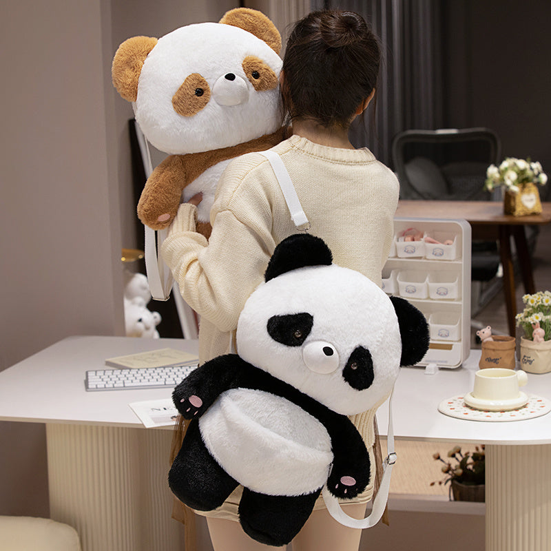 Plush Panda Backpack-Luxandluxy