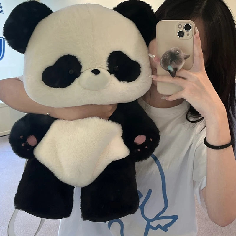 Plush Panda Backpack-Luxandluxy