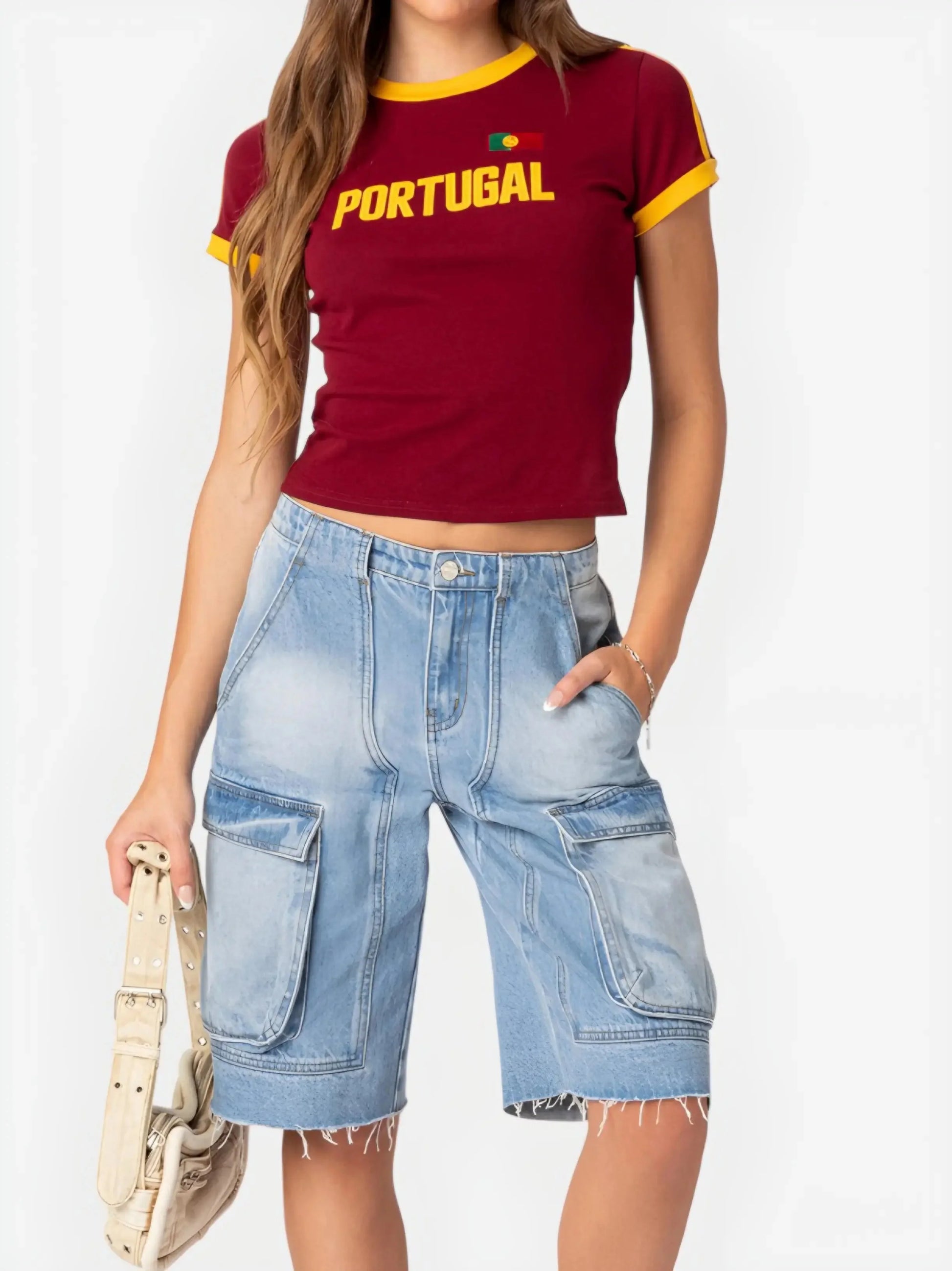 Portugal Jersey Crop Top-Luxandluxy