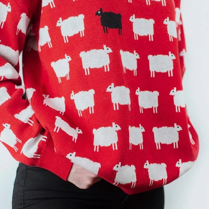 Princess Diana Black Sheep Sweater-Luxandluxy