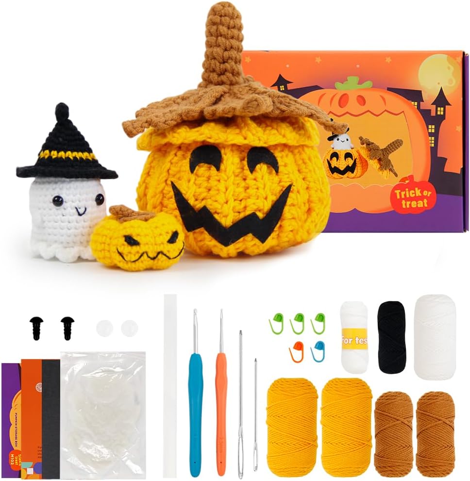 Pumpkin Crochet Halloween DIY Kit-Luxandluxy