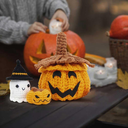 Pumpkin Crochet Halloween DIY Kit-Luxandluxy