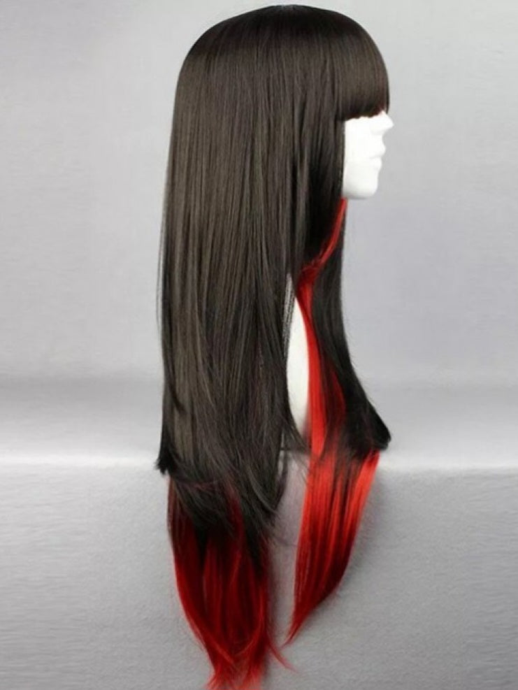 Red Black Ombre Long Straight Wig-Luxandluxy