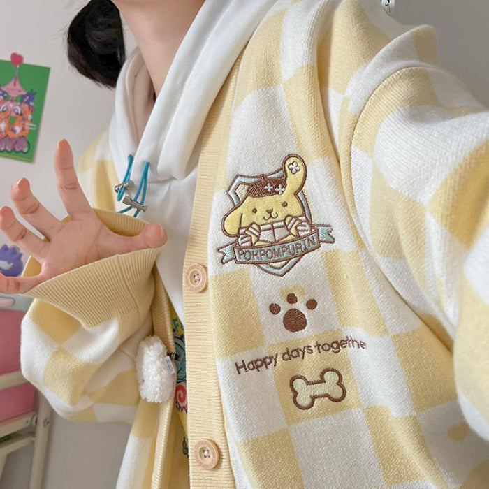 Sanrio Checker Cardigan-Luxandluxy