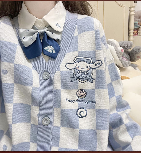 Sanrio Checker Cardigan-Luxandluxy