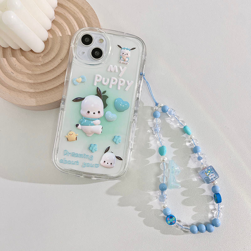 Sanrio Clear iPhone Case & Charm Strap-Luxandluxy