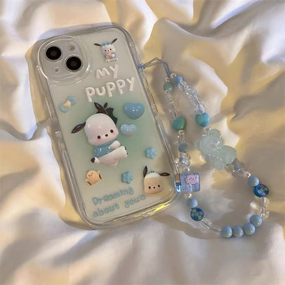 Sanrio Clear iPhone Case & Charm Strap-Luxandluxy