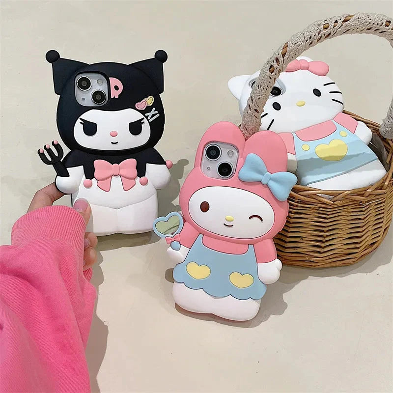 Sanrio Holding Stick iPhone Case-Luxandluxy