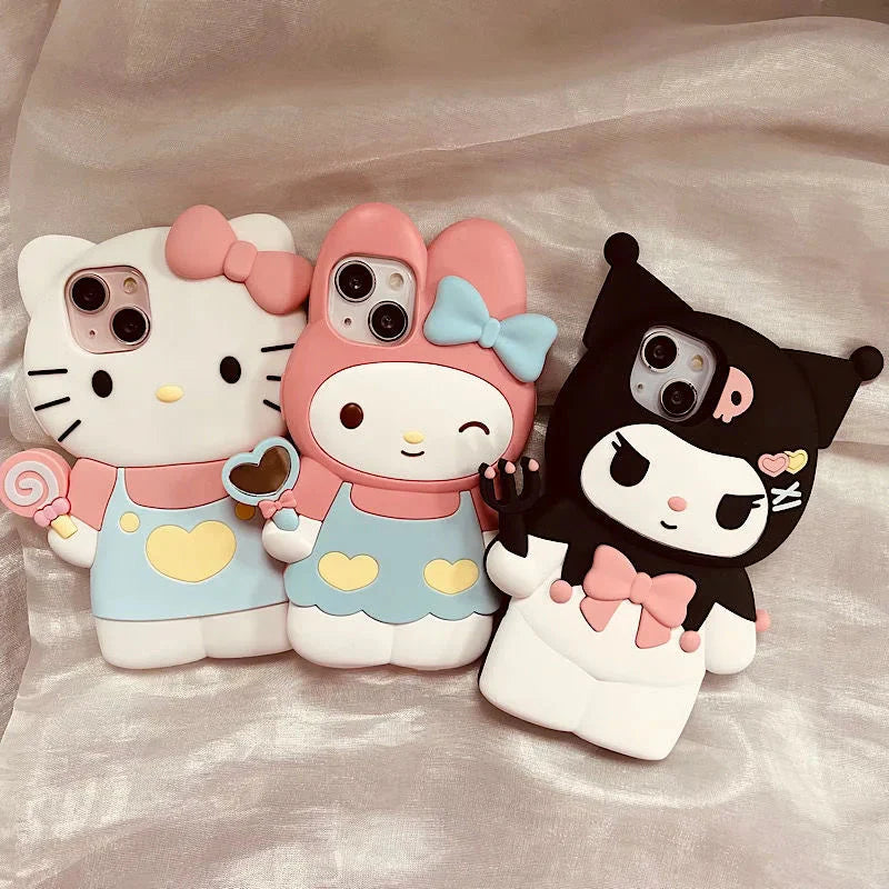 Sanrio Holding Stick iPhone Case-Luxandluxy