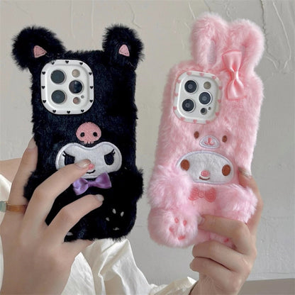 Sanrio Kawaii Fluffy iPhone Case-Luxandluxy