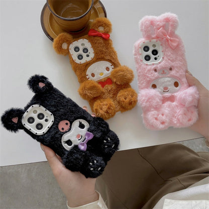 Sanrio Kawaii Fluffy iPhone Case-Luxandluxy