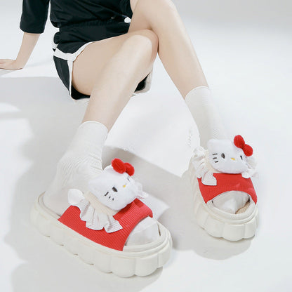 Sanrio Linen Thick Slippers-Luxandluxy