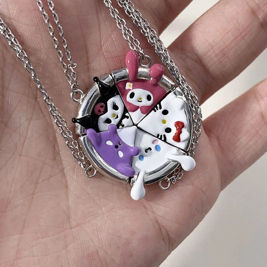 Sanrio Pizza Magnetic Friendship Necklace Set-Luxandluxy