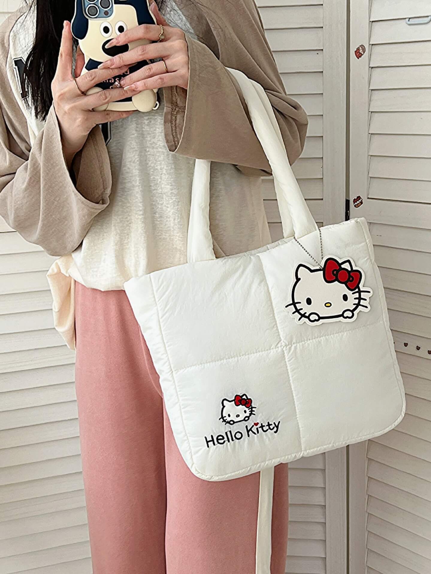 Sanrio Puffer Tote Bag-Luxandluxy