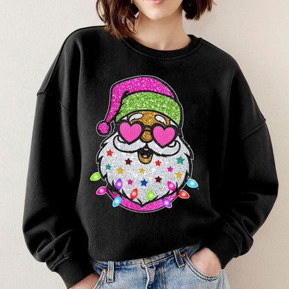 Santa with Sunglasses Sweatshirt-Luxandluxy