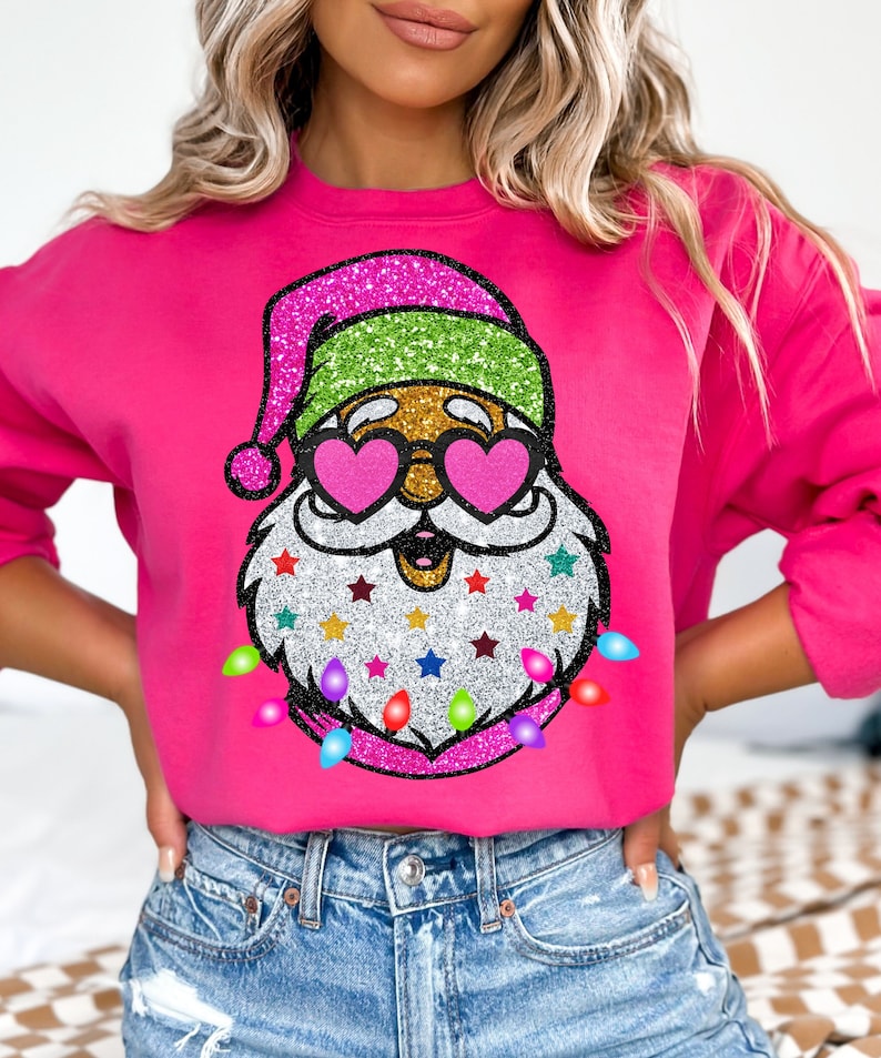 Santa with Sunglasses Sweatshirt-Luxandluxy