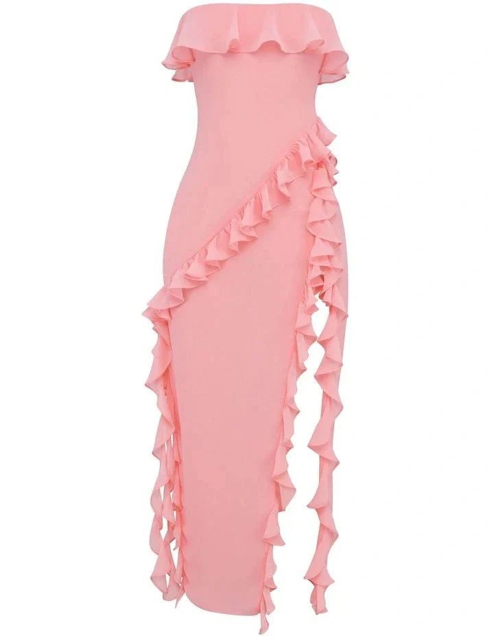 Sarina Ruffle Maxi Dress-Luxandluxy