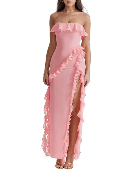 Sarina Ruffle Maxi Dress-Luxandluxy