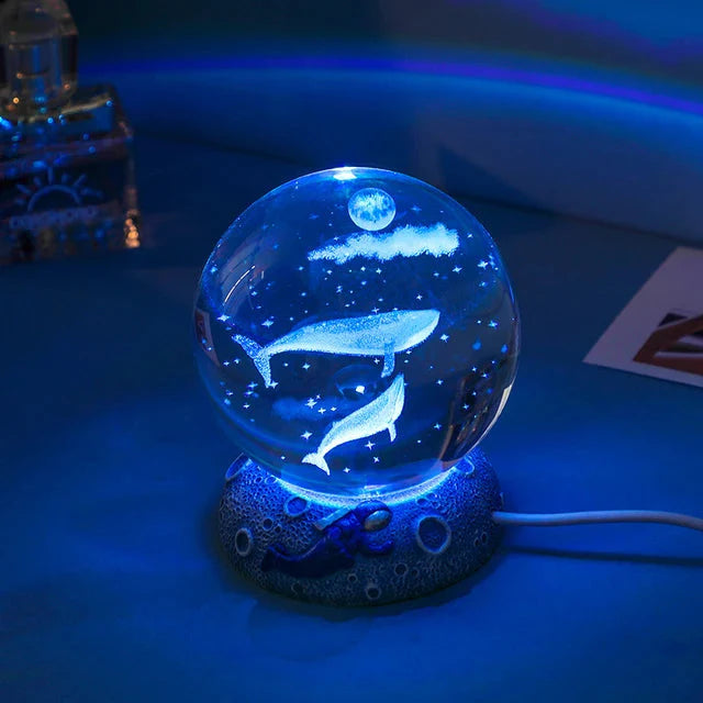 Sea Fish 3d Crystal Lamp-Luxandluxy