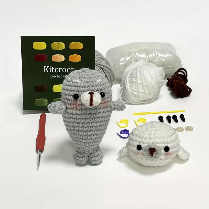 Seal Crochet Pattern DIY Kit with Tutorials-Luxandluxy