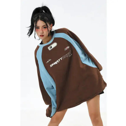 'Smarttooth' Oversized Sweatshirt-Luxandluxy