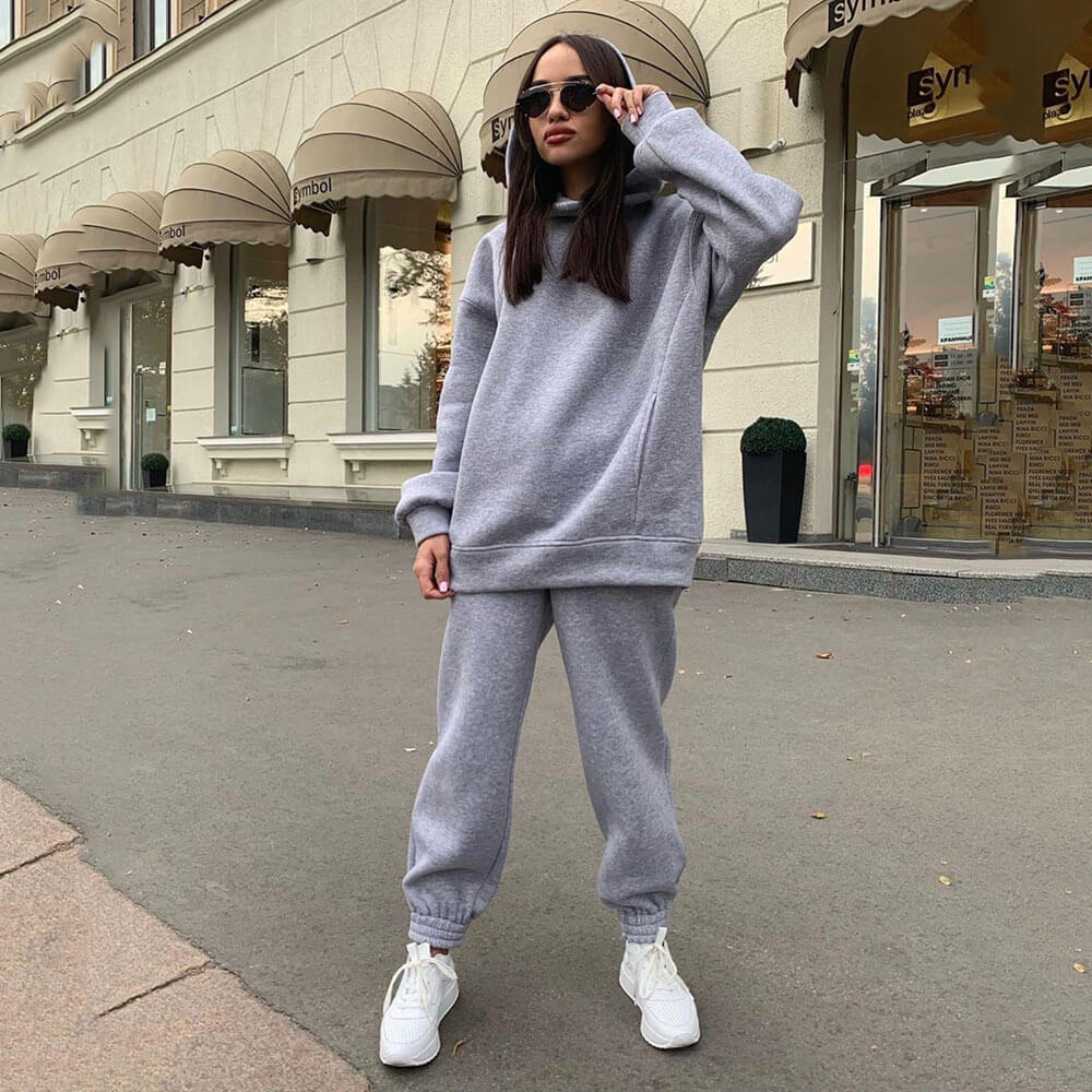 Solid Color Hoodie Outfit-Luxandluxy