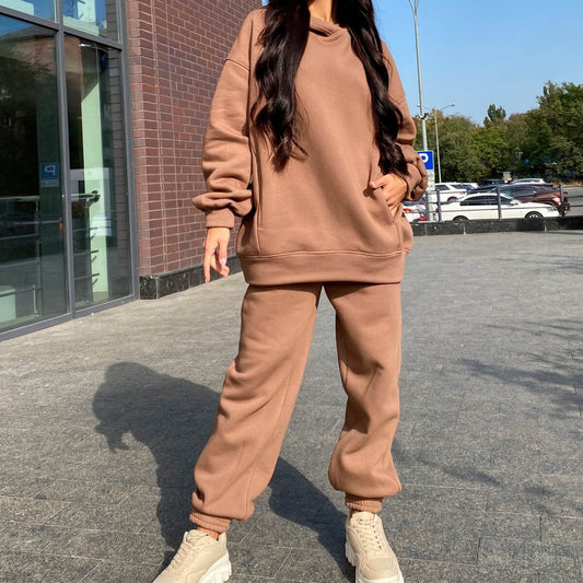 Solid Color Hoodie Outfit-Luxandluxy