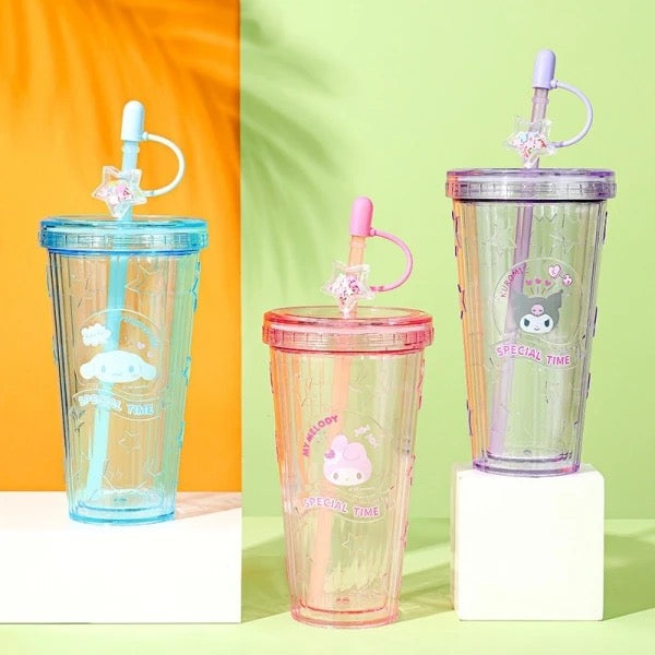 'Special Time' Sanrio Plastic Straw Cup-Luxandluxy