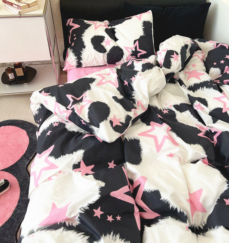 Star Cow Print Bedding Set-Luxandluxy