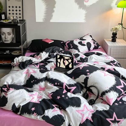 Star Cow Print Bedding Set-Luxandluxy