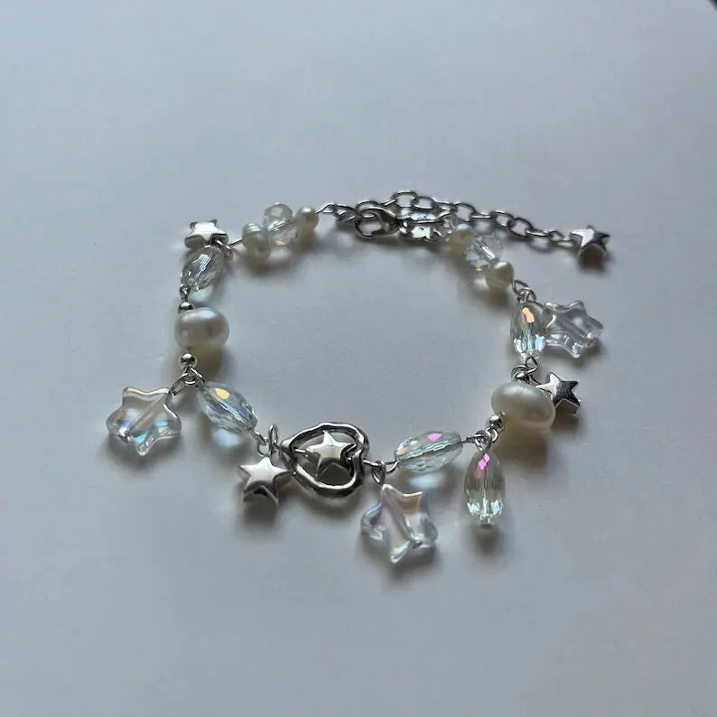 Star Heart Pearly Bracelet-Luxandluxy