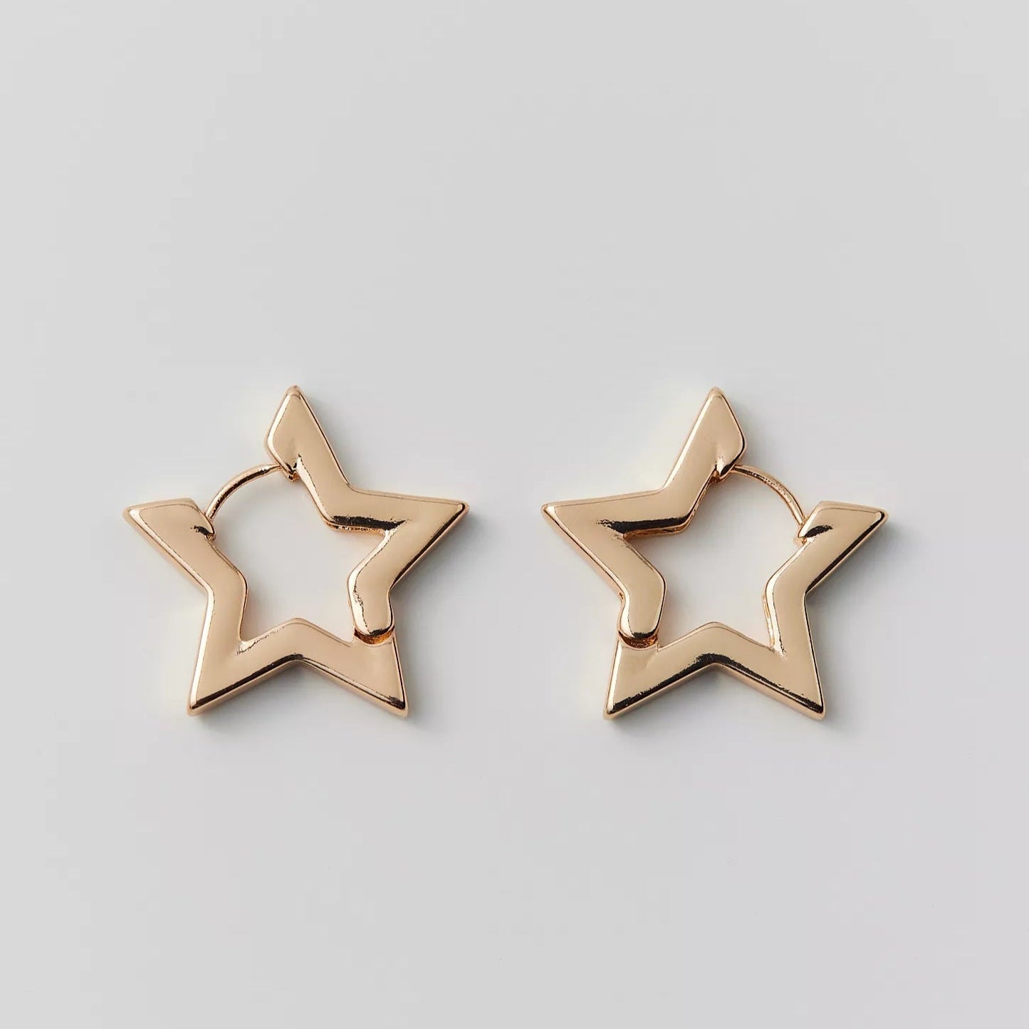 Star Hoop Earrings-Luxandluxy