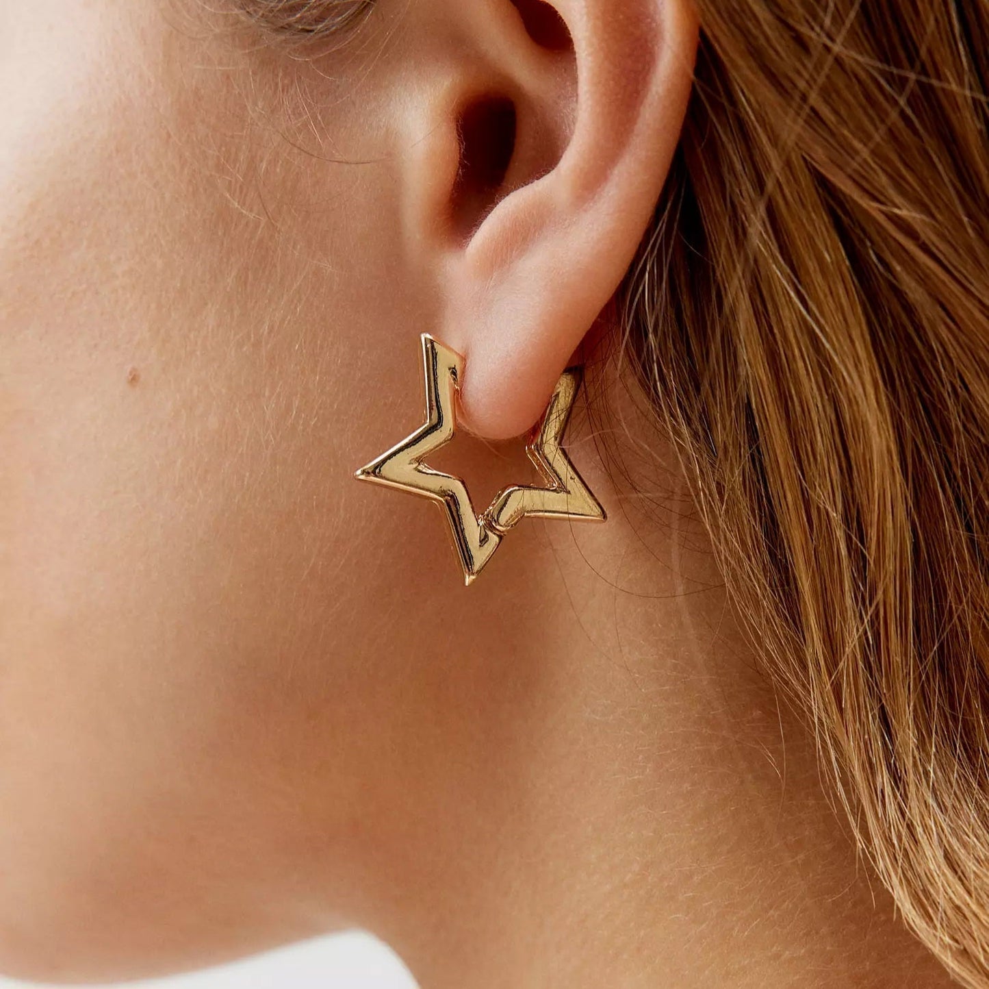 Star Hoop Earrings-Luxandluxy