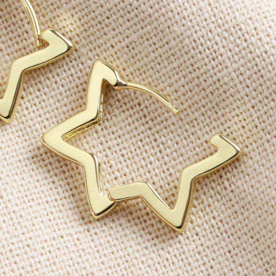 Star Hoop Earrings-Luxandluxy