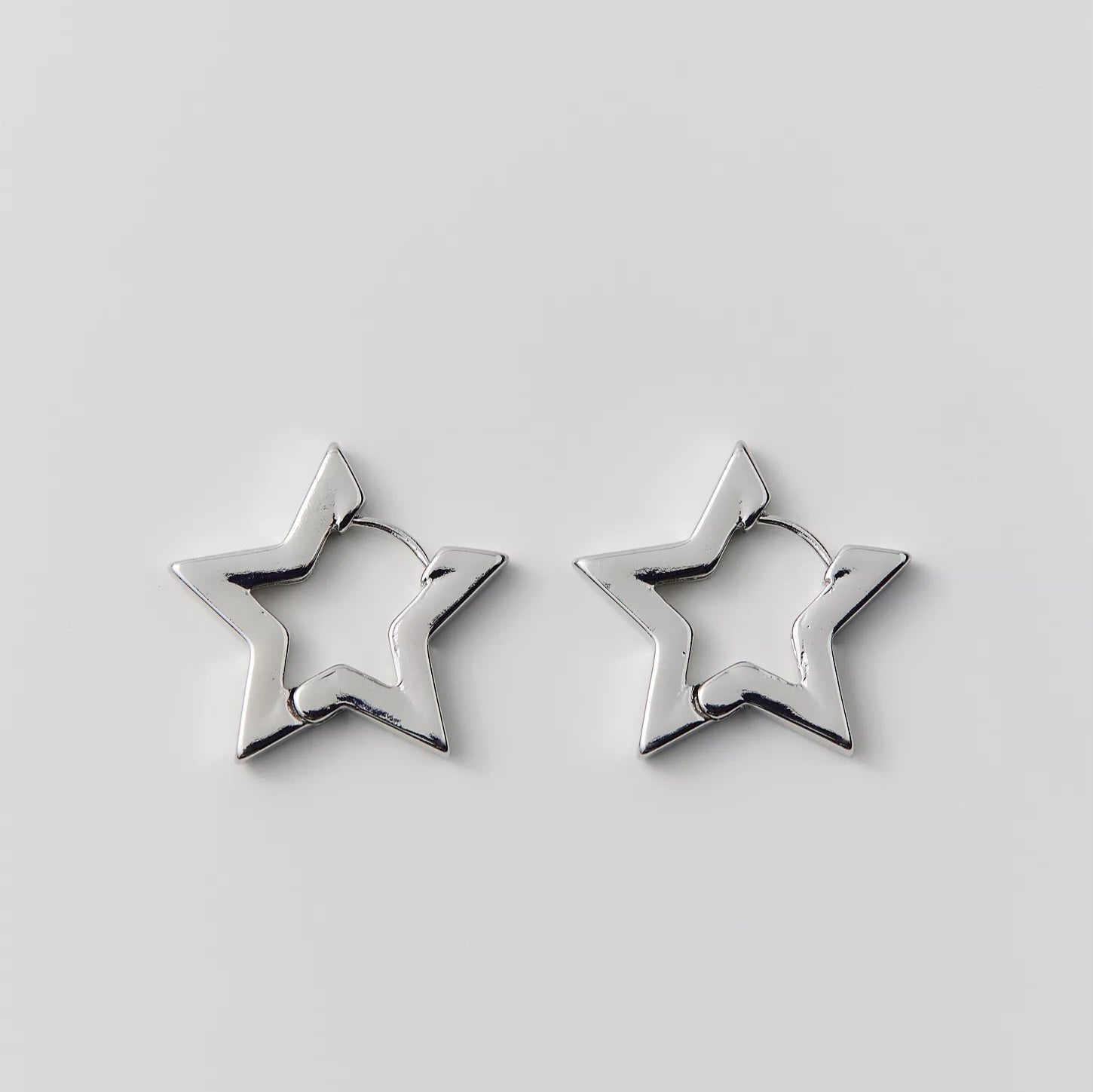 Star Hoop Earrings-Luxandluxy