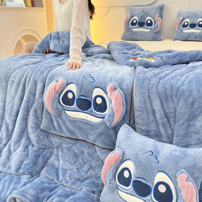 Stitch Pillow Blanket-Luxandluxy