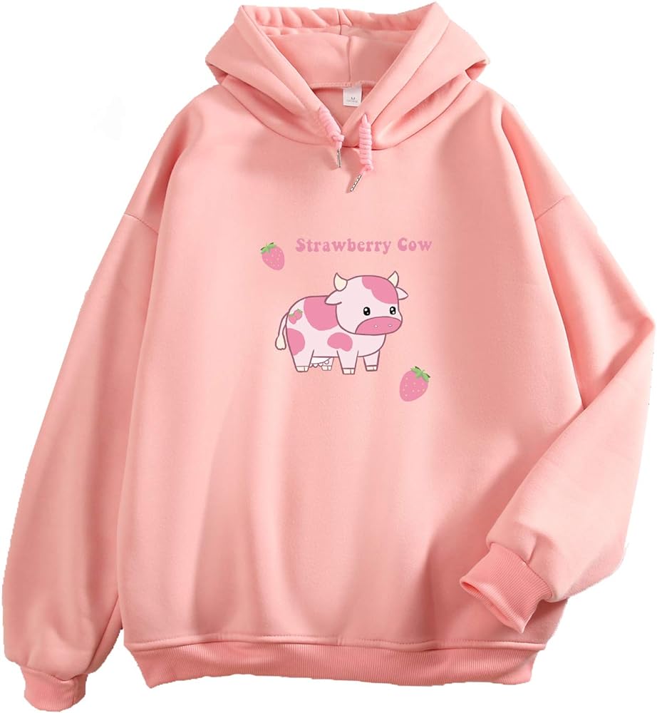 Strawberry Cow Hoodie-Luxandluxy