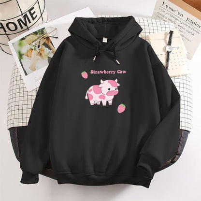 Strawberry Cow Hoodie-Luxandluxy