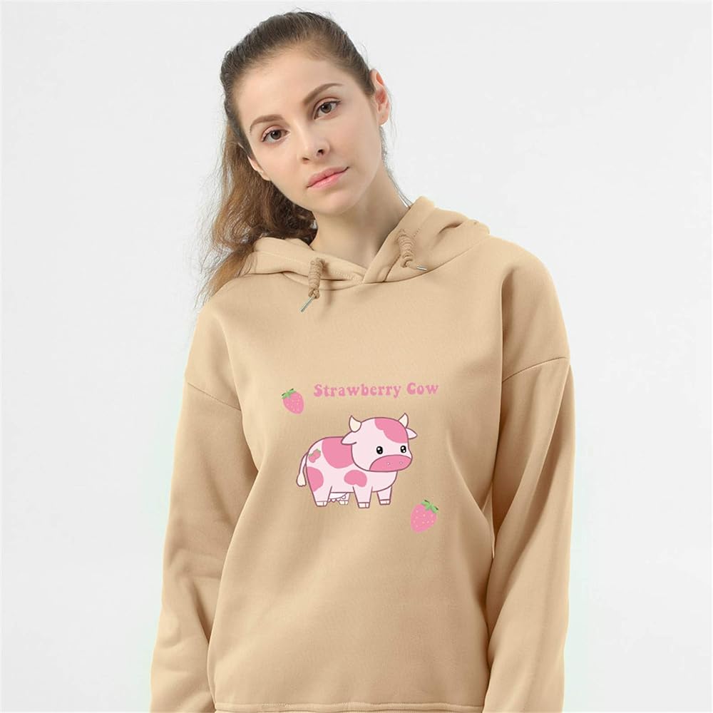 Strawberry Cow Hoodie-Luxandluxy