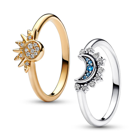 Sun and Moon Ring Pair-Luxandluxy