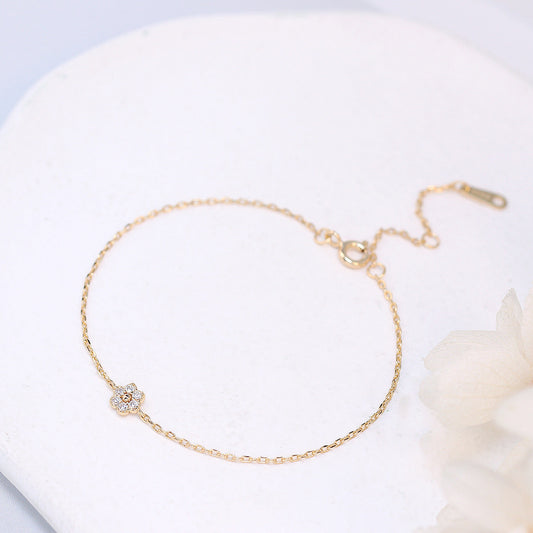Thin Bangle & 6-petal Bracelet Stack-Luxandluxy