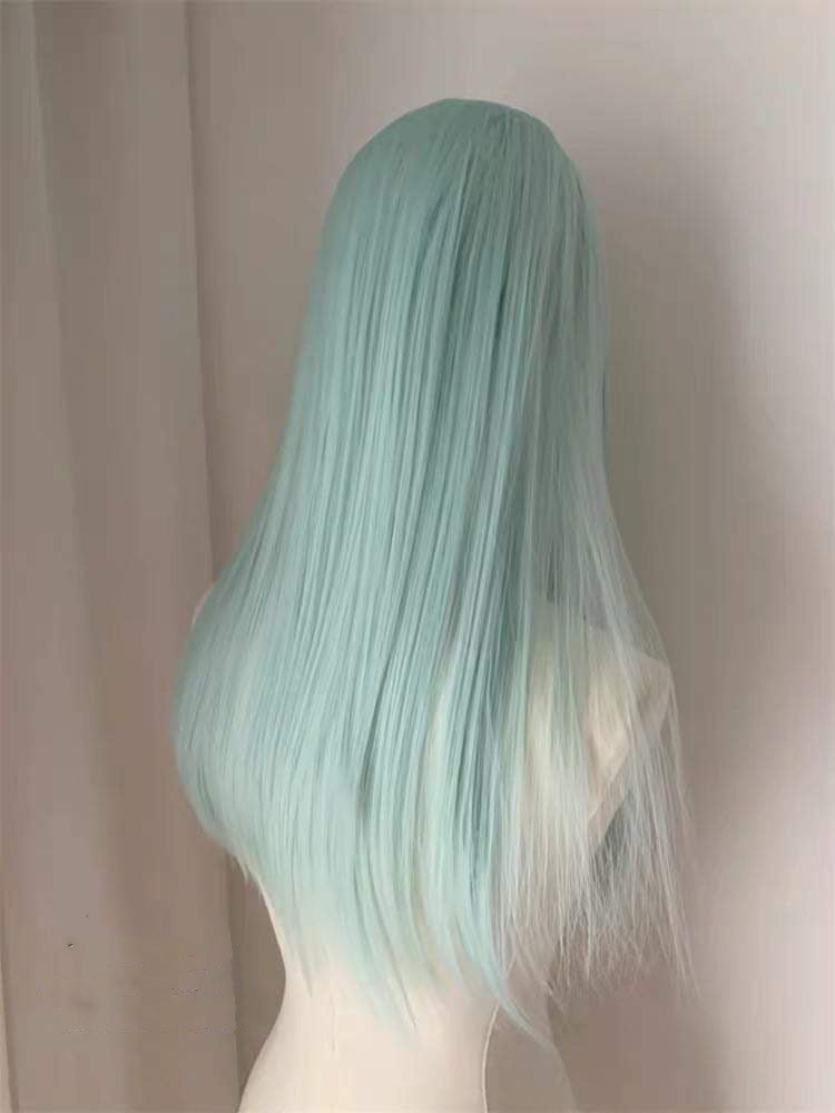 Turquoise Long Straight Wig-Luxandluxy