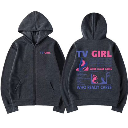 "TV Girl Who Really Cares" Hoodie-Luxandluxy